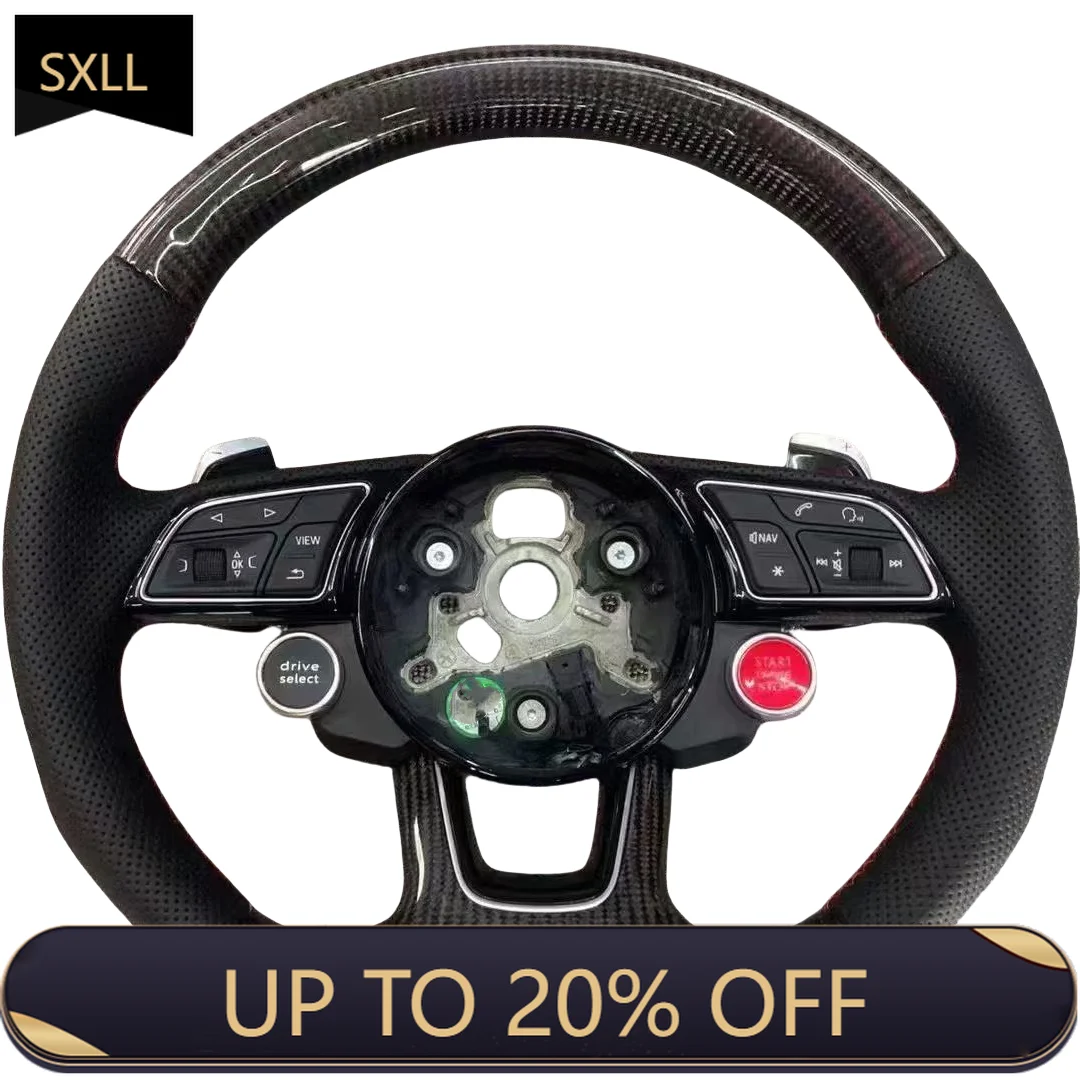 

SXLL RS7 RS3 RS4 RS5 RS6 S8 Q3 Q5 A4 A5 Premium Leather Carbon Fiber Steering Wheel New Sports Pro
