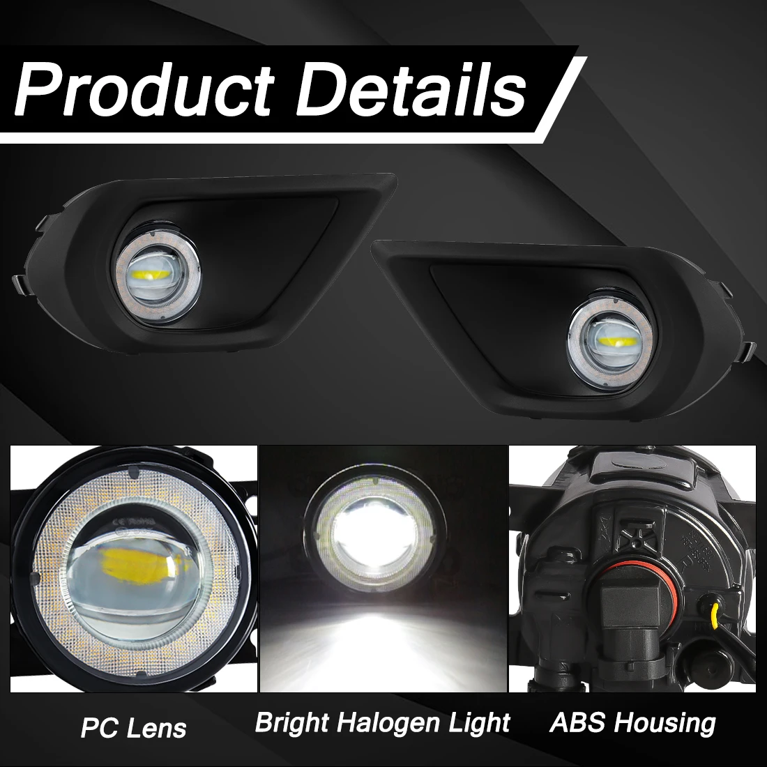 LED Angel Eyes Fog Lamp For Subaru Forester 2014 2015 2016 Front Daytime Running Light Fog Driving Light with Wiring Harness 12V