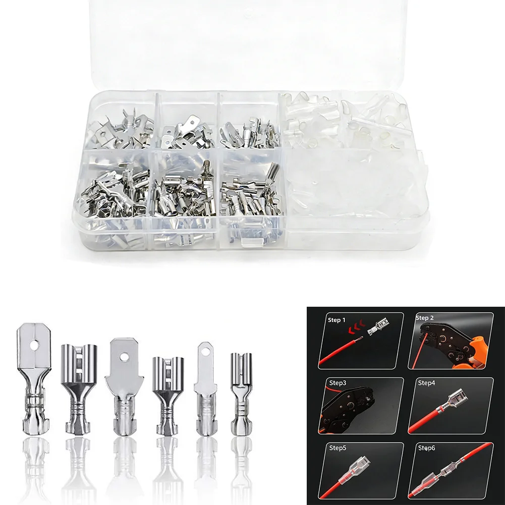 

Insulated Male Female Wire Connector 2.8/4.8/6.3mm Electrical Crimp Terminals For 0.5-2.5mm² Wires (AWG22-14), Broad Usage Acro