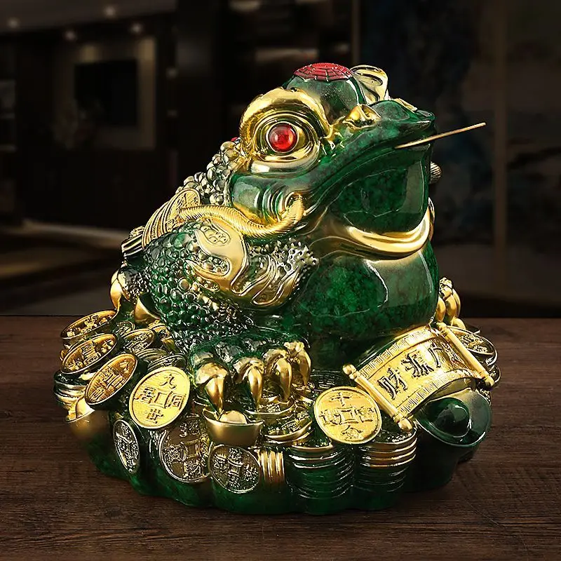 Fortunate-Three-legged Golden Toad, Desktop Decoration, Household Rotating, Porch, TV Cabinet, Office, Creative Crafts