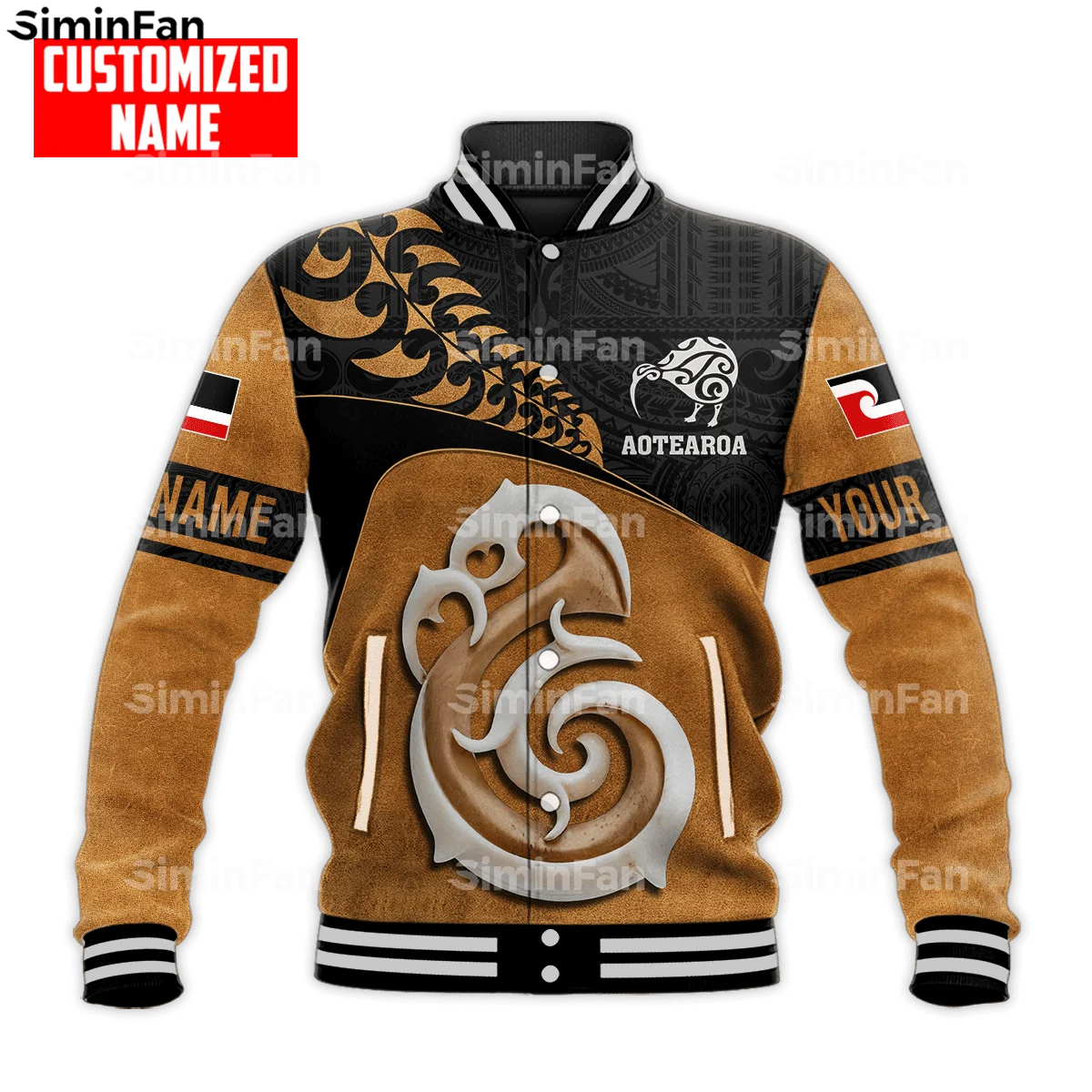 New Zealand Fern Tattoo Maori Full Printed Baseball Bomber Jacket Men Coats Outwear Unisex Female Harajuku Varsity Streetwear 01