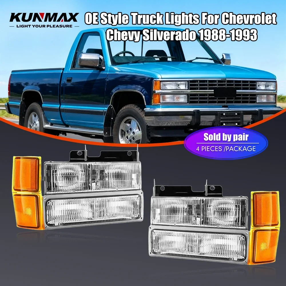 

Комплект из 2 светодиодных фар-проекторов для CHEVY Silverado 1988-1993, в заводском стиле, с функцией указателя поворота, передние фары