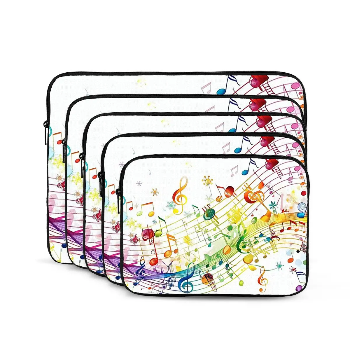 

Abstract Piano Keys With Musical Notes Notebook Laptop Bag Case Pouch Notebook Sleeve Cover Bag Tablet Shockproof Case Bag