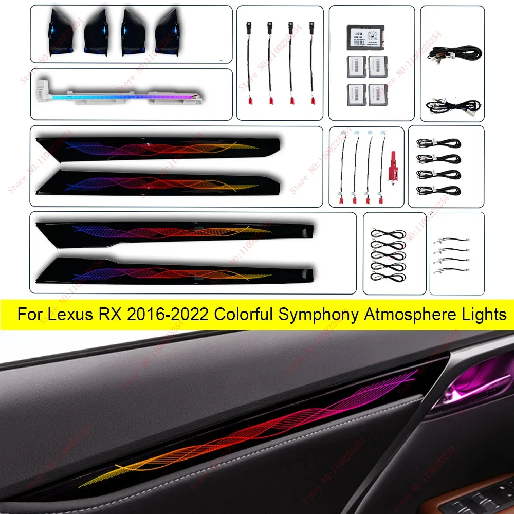 

RHD LHD 64 Colors Symphony LED Ambient Light lamp For Lexus RX NX 2016-2022 Ambient Light For ES 2018-2021 Lighted Car Styling