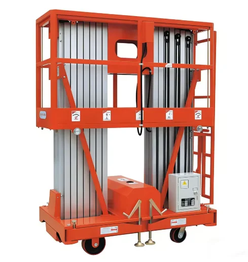 Customized 4-14m 200kg/300kg Double Masts Vertical Lifts Aluminum Alloy Single Mast Hydraulic Man Lift With Remote Control
