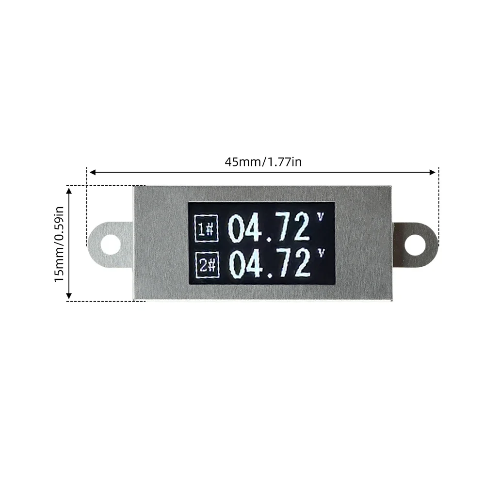 0-30V Voltmeter Dual Channel Voltage Meter with OLED Display for DIY Equipment Metal Shell Compact Size Low Power Consumption