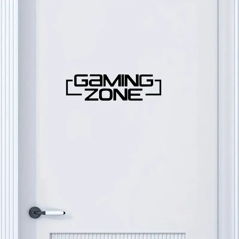 Gaming Zone Decor – auffälliger Text „GAMING ZONE“, moderne Gaming-Raumdekoration – selbstklebende Vinyl-Aufkleber für Fenster, Türen, Wa