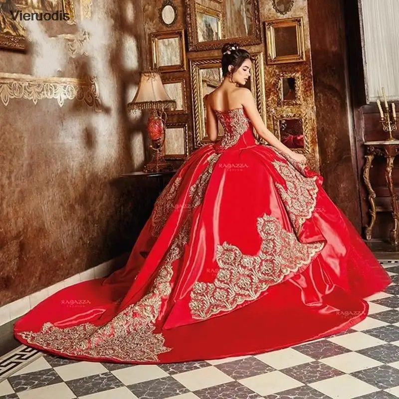 

Luxury Red Gorgeous Quinceanera Dresses Sweet Heart Beaded Lace Up Sweet 16 Dress vestido de 15 años 2020 vestidos de xv años
