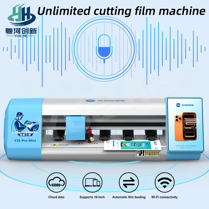 

SUNSHINE Y25 Pro Max Unlimited Film Cutting Machine Supports 48000+ Models for Phone Tablet Laptop Watch