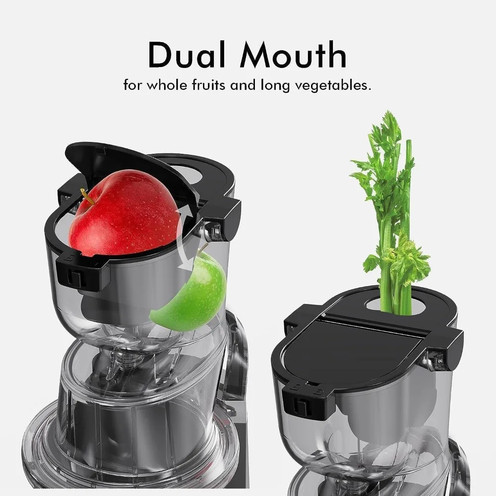 Cold Press Juicer Machines, Big Mouth 83mm Opening Whole Slow Masticating Juicer, Easy-Clean Juice Extractor Maker