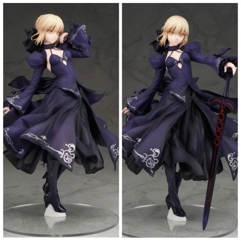 24 سنتيمتر أنيمي Gekijouban مصير/البقاء ليلة السماء يشعر Altria Pendragon فستان أسود صابر ألتر لعبة مجسمة هدية عمل الشكل البلاستيكية