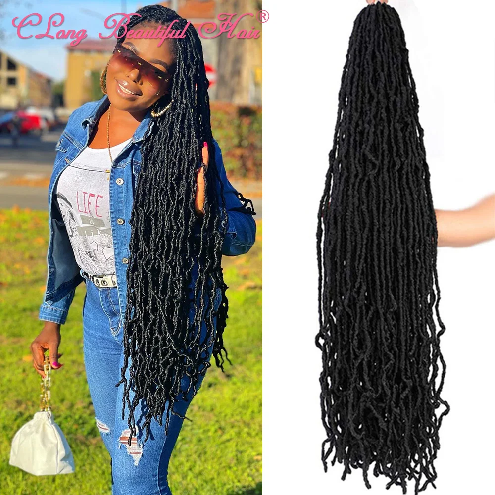 

CLong Nu Locs Crochet Hair 36 24 18 Inches Faux Locs Extension Synthetic Soft Goddess Braiding Dreadlocks Hair For Black Women