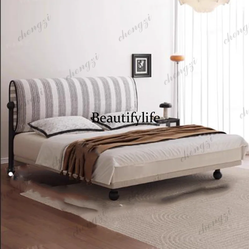K182  Design Simple Bed Bedroom Double Children Safe Full  Multifunctional Bed Frame Queen Letto Matrimoniale Modern Furniture