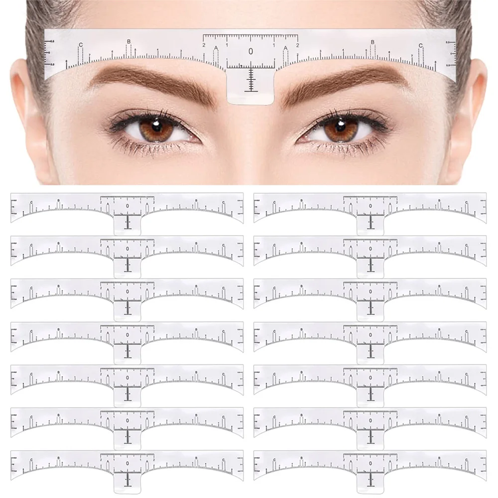 

100/50/20/10PCS Disposable Eyebrow Ruler for Microblading Adhesive Eyebrow Sticker Stencil Guide Measuring Tool