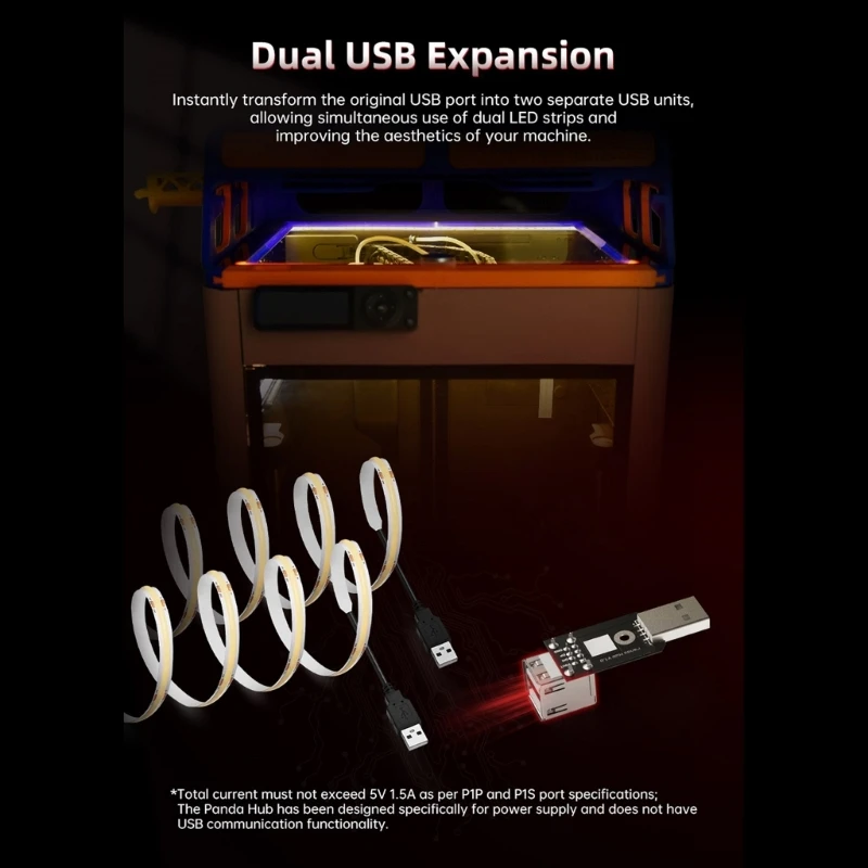 อัพเกรดโมดูลอะแดปเตอร์ขยายเอาต์พุต USB คู่ฮับเครื่องพิมพ์ 3D สำหรับ P1S/P1P บูรณาการได้อย่างราบรื่น