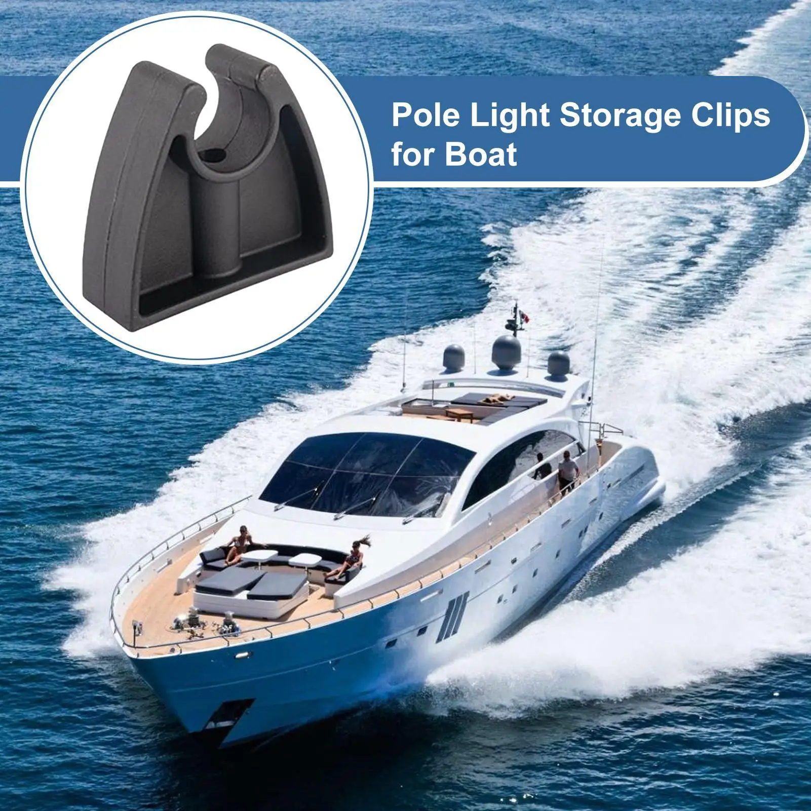 

Boat Light Pole Clips Black Pole Light Holder For Boat Clamp For Hook Deck Dock Wall Flashlight Yacht Ship Organization