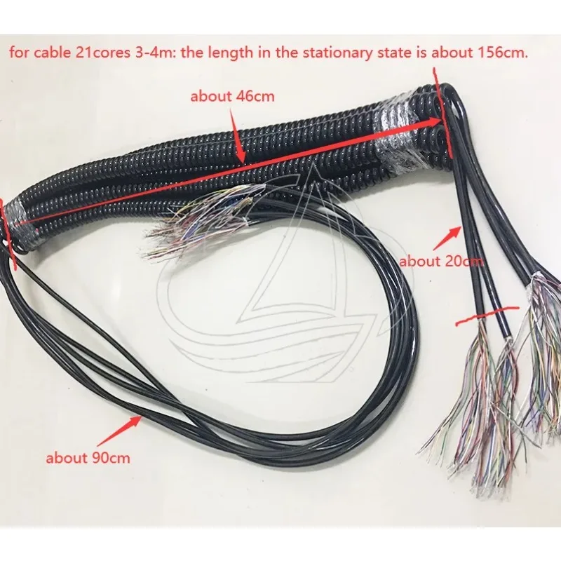 Wholesale 12 15 16 17 18 19 21 26 Cores Spring Spiral Coiled Cable For Handheld Encoder Manual Pulse Generator MPG