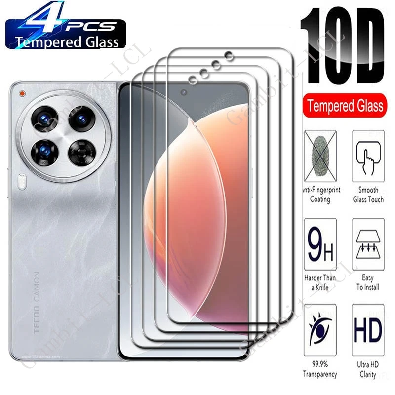 

4PCS For Tecno Camon 30 Premier 5G 6.77" Screen Protective Tempered Glass ON Camon30Premier 30Premier CL9 Protection Cover Film