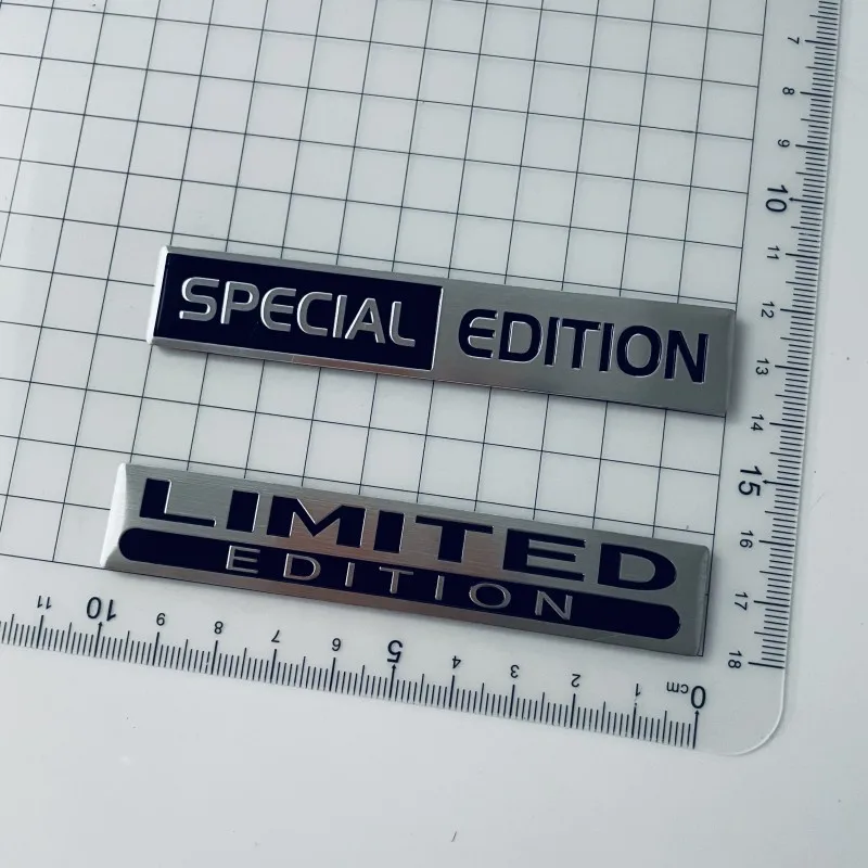 3D Metal Aluminium Silver Black Logo LIMITED EDITION Emblem Car Fender Badge Trunk Decal LIMITED EDITION Sticker Accessories