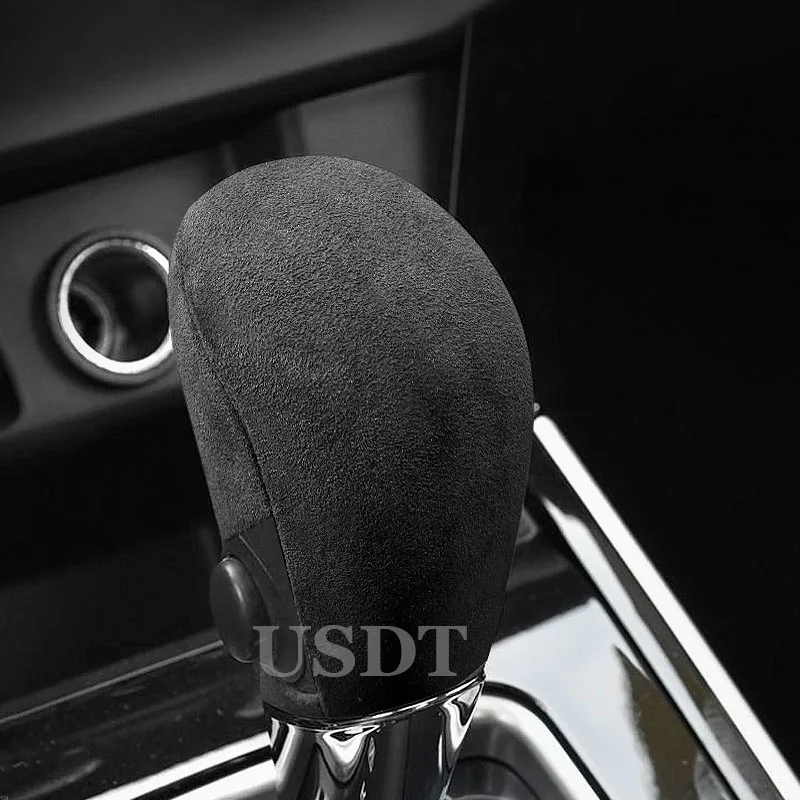 for Nissan Teana Tiida Slyphy Sentra Qashqai Xtrail Murano Bluebird Morano Tunda Leather Car Gear Shift Knob Cover Suede Cap Mat