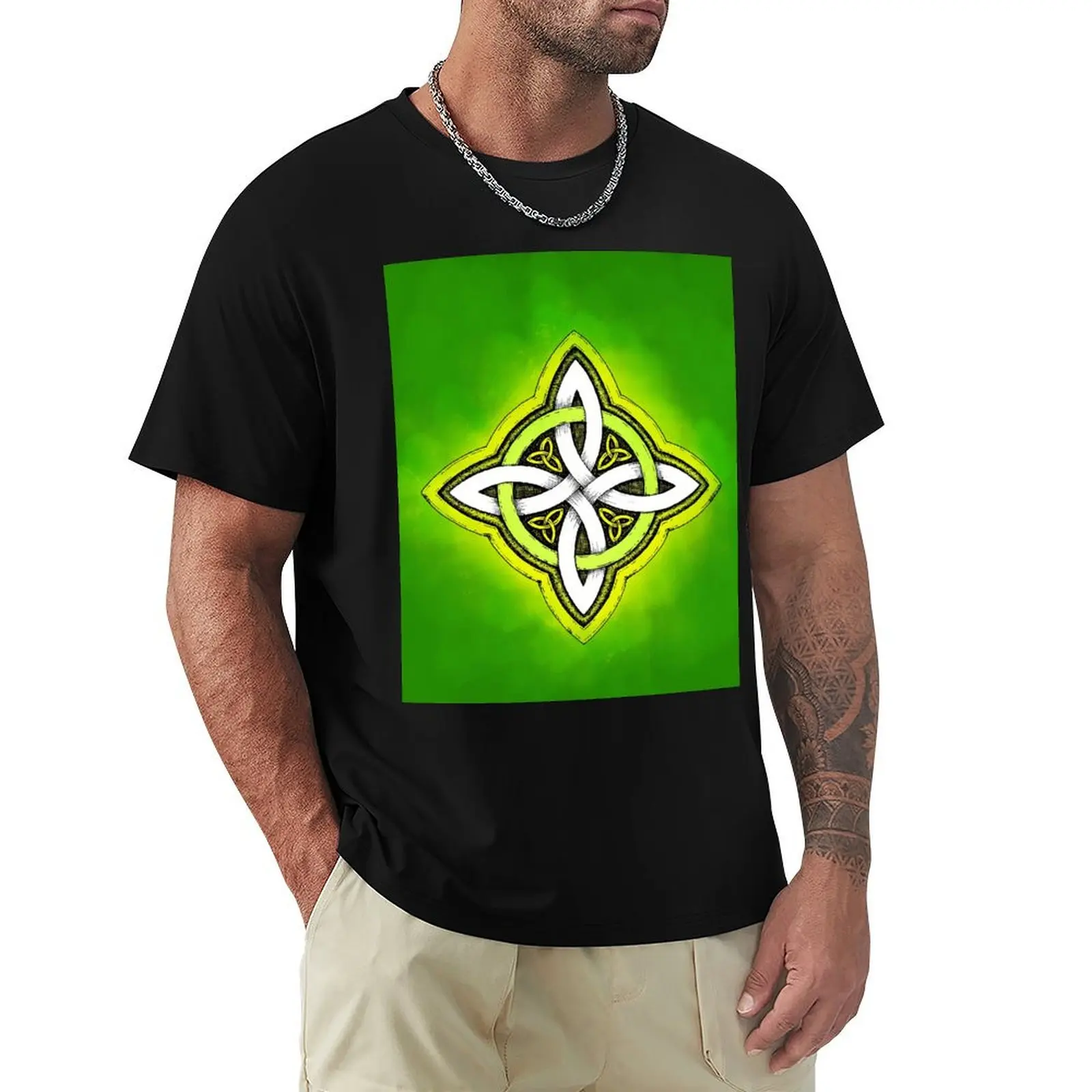 Colorful Celtic Luck Knot T-Shirt Mechanic Work Tee Shirt