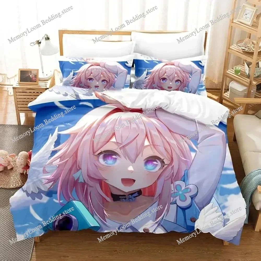 Honkai Star Rail Bedding Set Single Twin Full Queen King Size Bed Set Adult Kid Bedroom Duvet Cover Sets 3D Print Game Bed Sheet