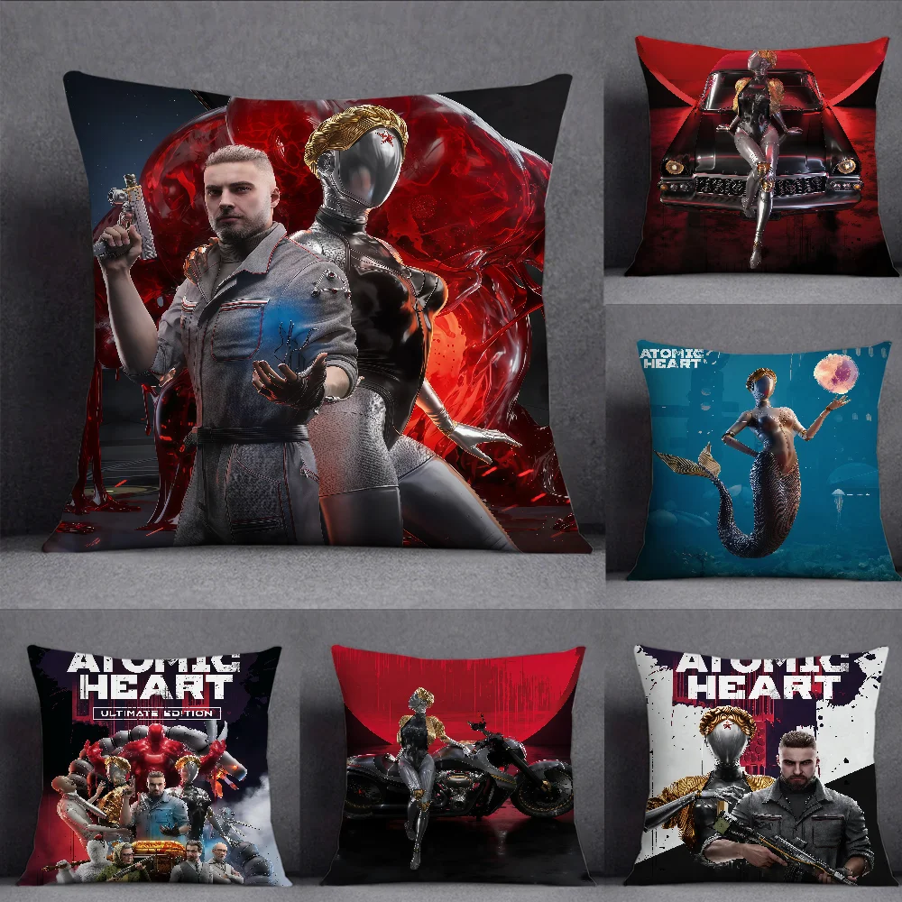 Game Atomic Heart Cushion Cover Square Double-Sided Printing Sofa Cushion Cover Pillowcase Bedroom Bedside