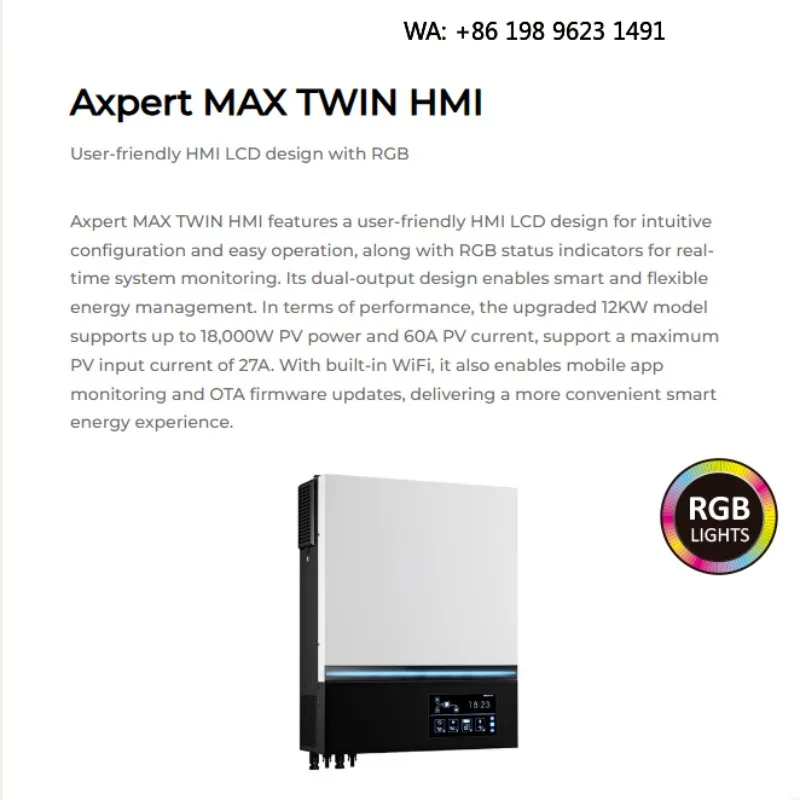 8KVA-11KVA Low Frequency Pure Sine Wave Off-Grid Hybrid Solar Inverter Solar Energy Storage Power Equipment