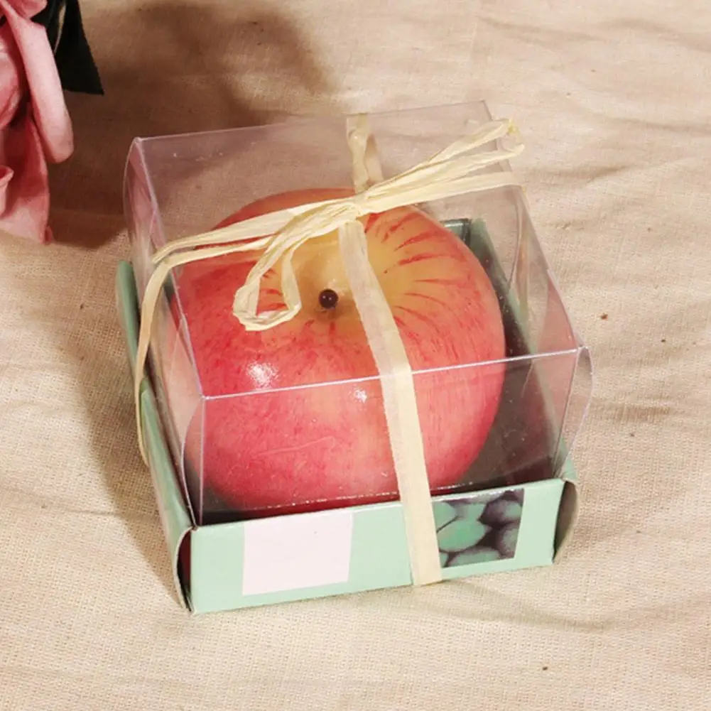 Прекрасный красный дизайн для свечей в форме яблока с фруктами и ароматом подарки на канун Рождественские подарки Рождественский креативный домашний декор