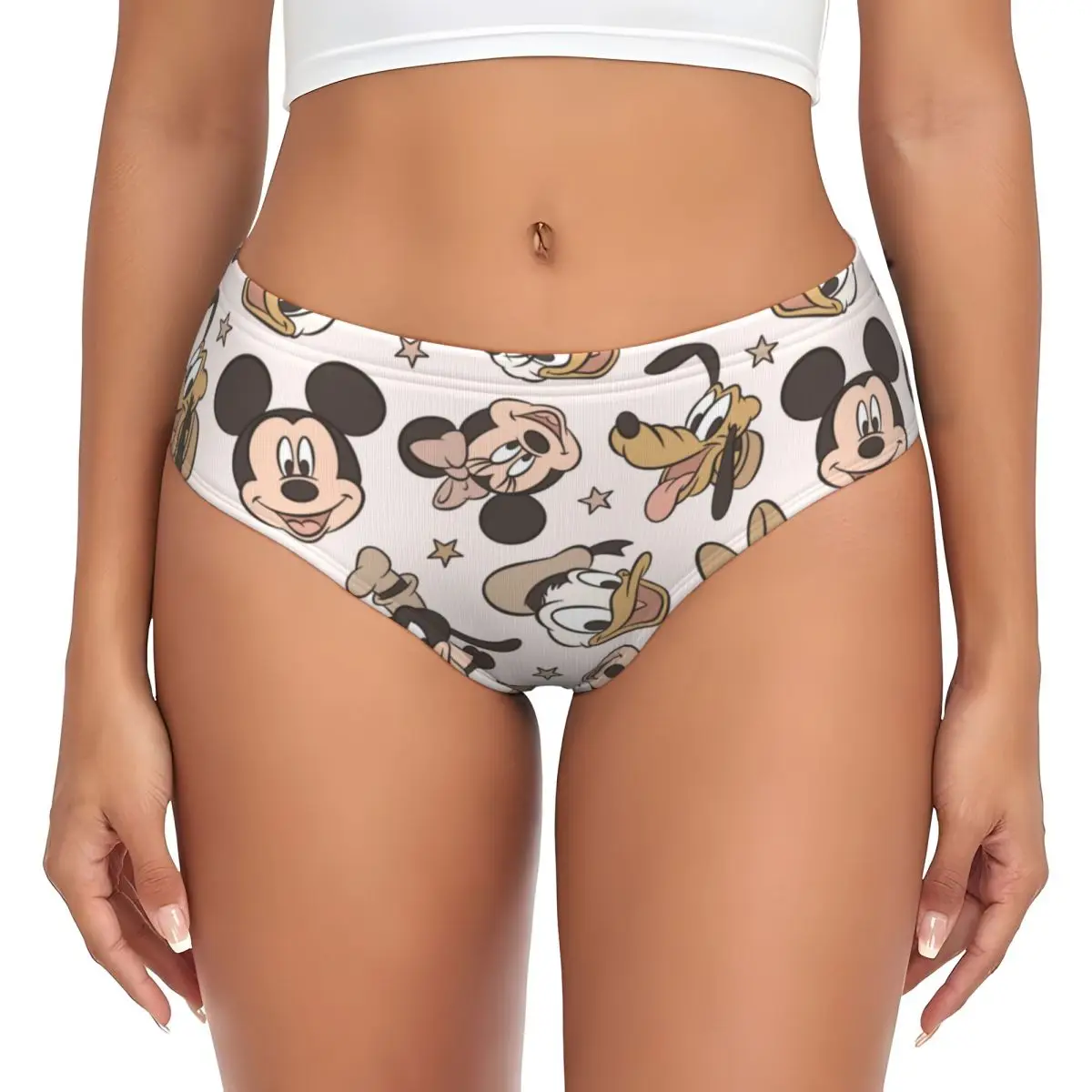 Women's Disney Vintage Briefs High Waisted Seamless Underwear Invisible Full Coverage Briefs Panties