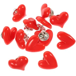 12Pcs Clothes Pin Valentines Day Lapel Red Heart Brooch For Simple And Versatile Gift