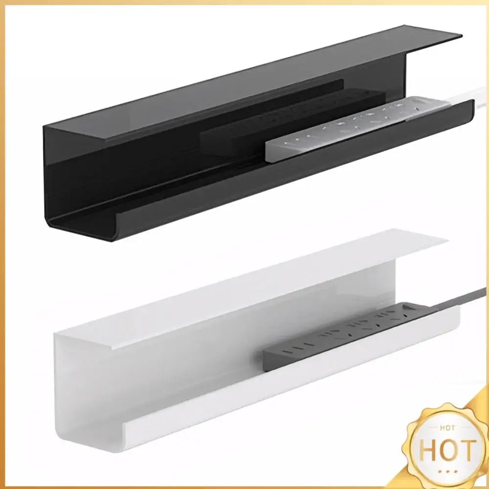 

Under Desk Cable Management Tray Flame Retardant Under Desk Cable Shelf Metal Cable Tray Basket for Power Strip Adapter