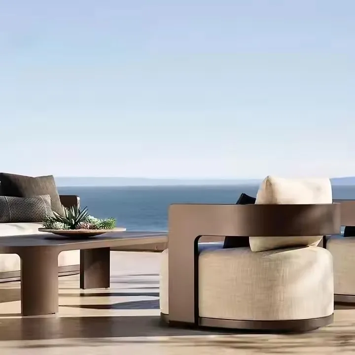 

Personalized Patio Single Sofa Comfortable Seating Sunscreen Aluminum Outdoor Furniture Sofa