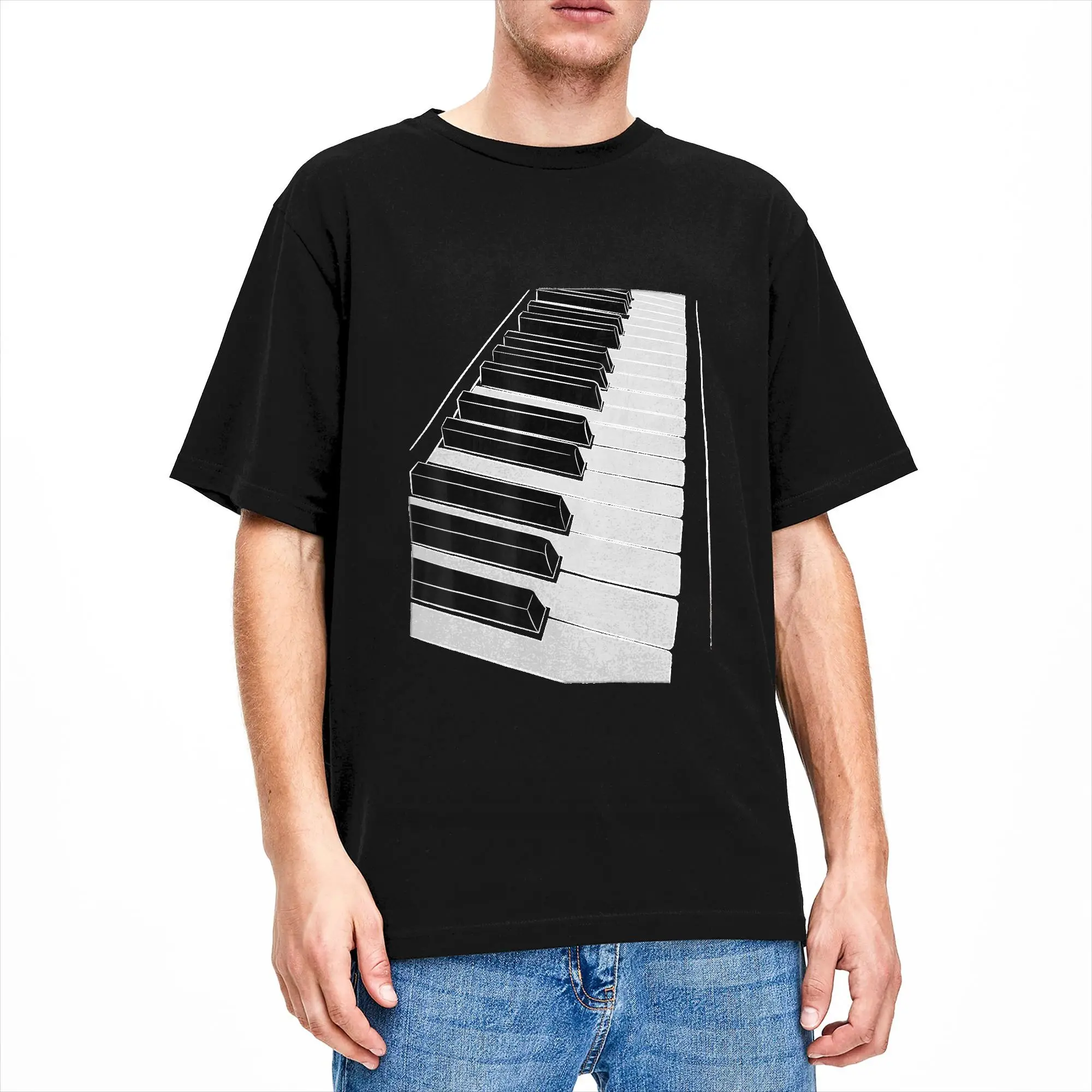 Men Women T-Shirt Piano Keyboard T-Shirts Harajuku  Summer Tee Shirt Streetwear Pure Cotton Clothes Gift Idea