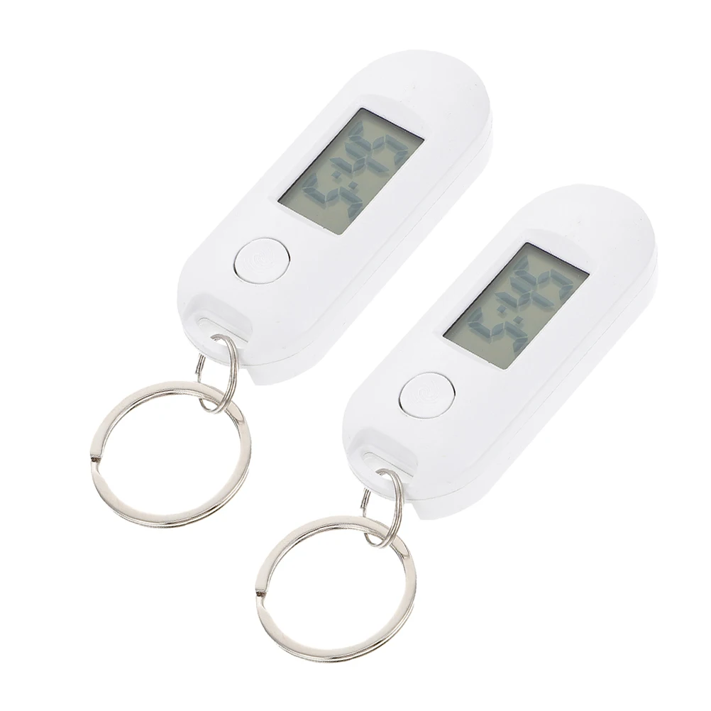 2 Pcs Pocket Watch Key Chain Digital LED Number Luminous Backpack Keychain with Small White Nurse