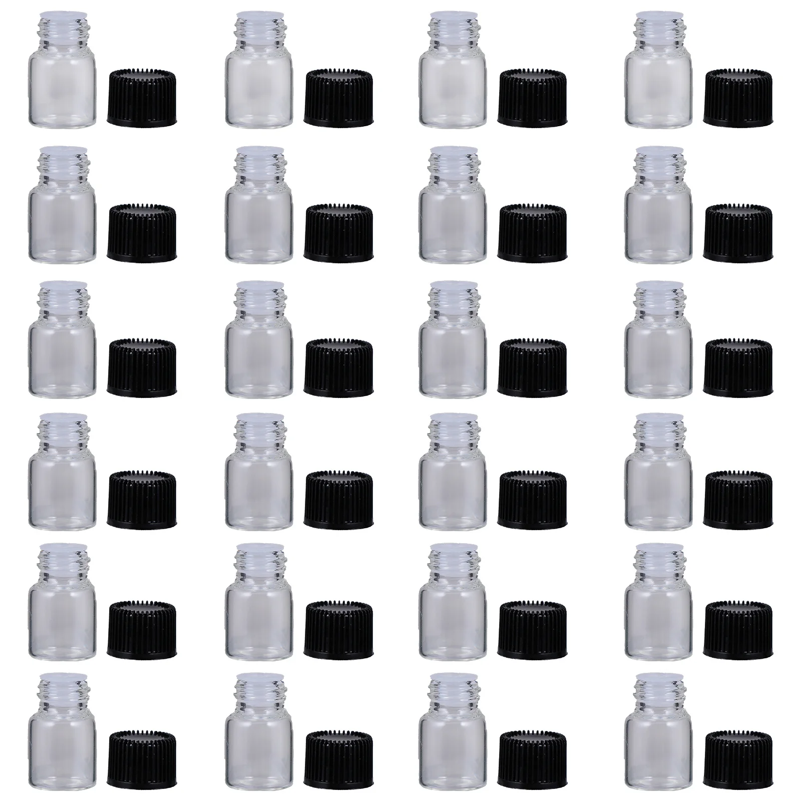 30 قطعة 2 مللي زجاجات من الزجاج الشفاف قوارير زيت طبيعي قابلة لإعادة الملء حاويات عينة واضحة مقاومة للحرارة مانعة للتسرب
