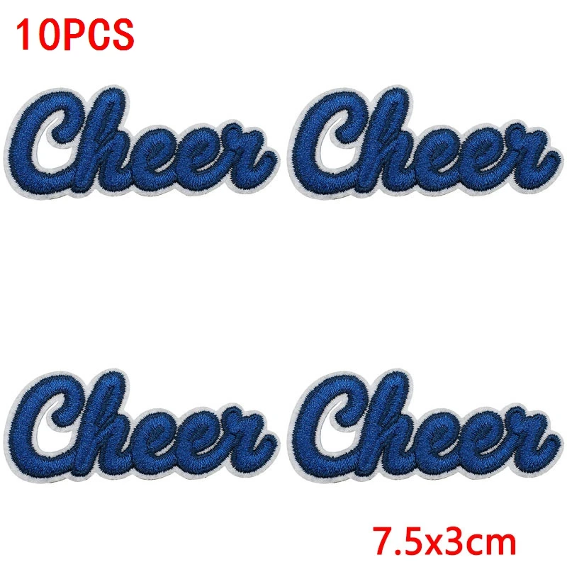 10 Stück Cheerleading-Pailletten-Stern-Aufnäher zum Aufbügeln für Kleidung, Cheer-Schleifen-Herz-Applikationen für Jacken, DIY – Detail 9