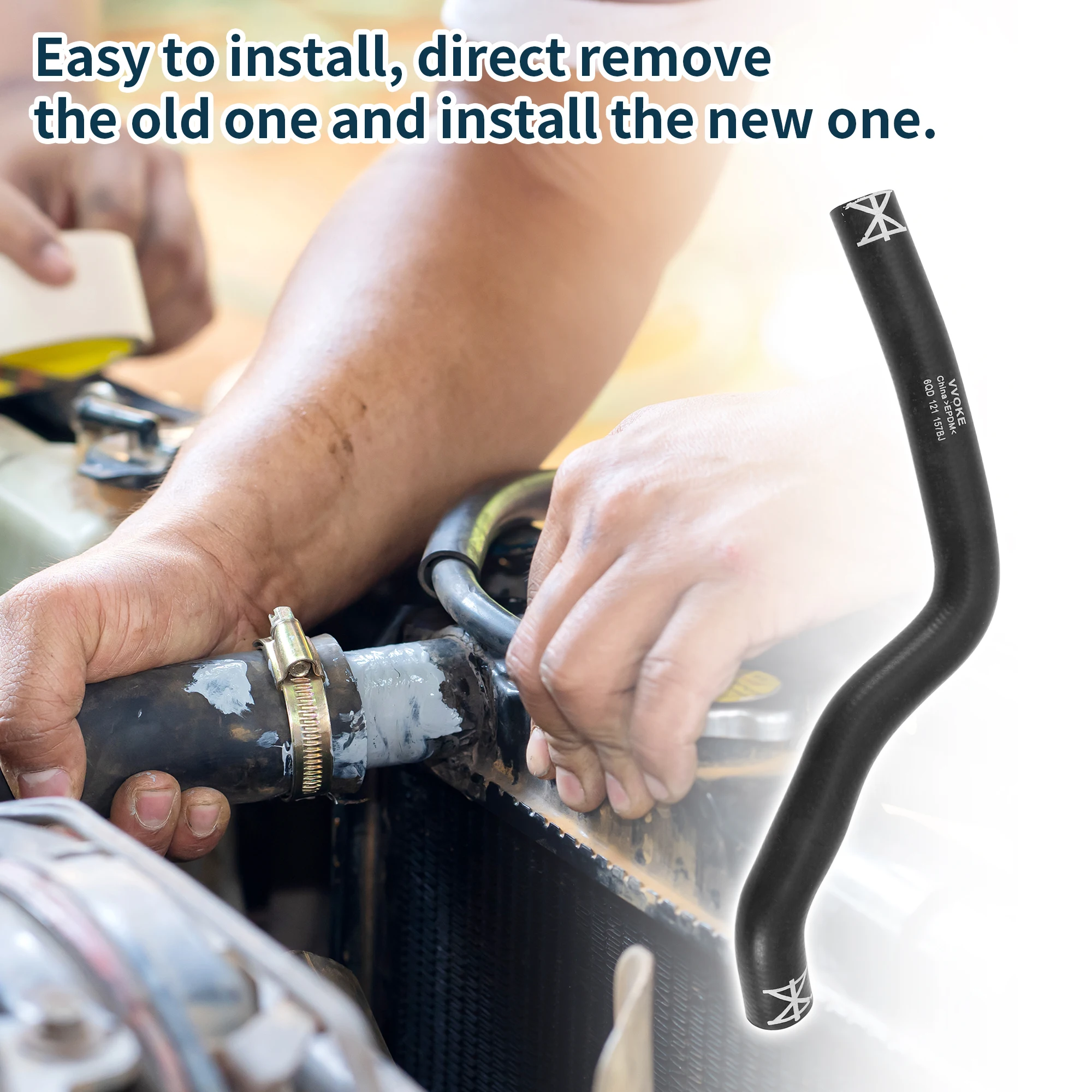 Obrázek 7: UXCELL radiátor hadicové coolant dýmka pro Volkswagen polo 06-10 no.6q0121157bj guma černá