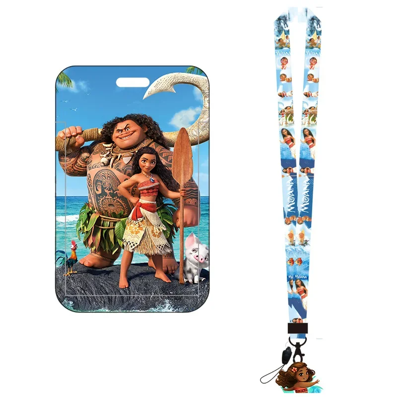 Disney Sailing Princess Moana Lanyard อะนิเมะการ์ตูน ID Bank Card Student ID Card ยาวพวงกุญแจสร้อยคอของขวัญวันเกิด