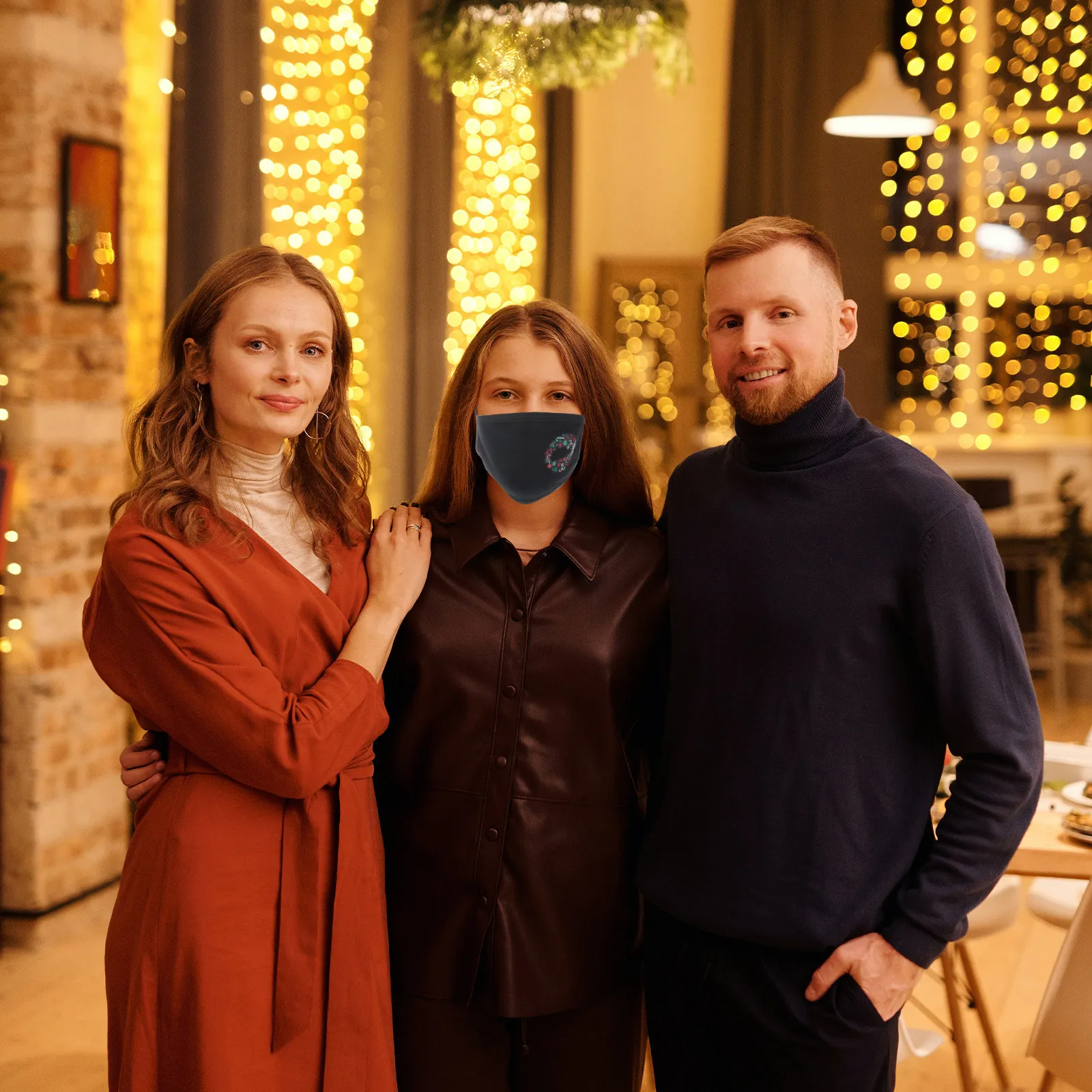 

5Pcs Christmas Face Covers Decorative Cover for Running Camping Hiking Travel Outdoor Indoor Use Washable Printed