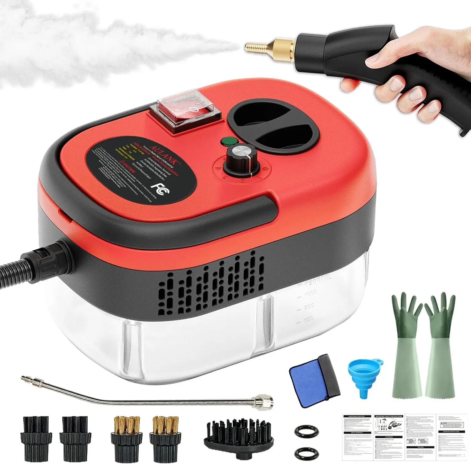 2500W Handheld Steam Cleaner,Portable Car Steamer For Auto Detailing,High-Temperature and Pressure Steam Cleaner For Home