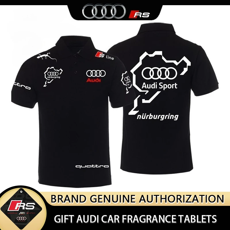 

Audi Car Modified Car Men's and Women's Polo Shirts Work Clothes Summer Racing Motorcycle Off-road Riding Short-sleeved T-shirts