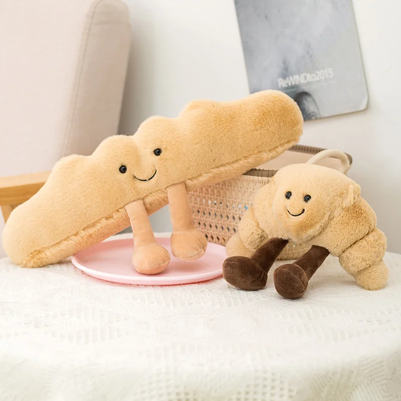 Kawaii Plush Toast Bread Pretzel Croissant Baguette Toy Stuffed Food Bread Soft Doll Lovely Room Decor Kids Toys Birthday Gift