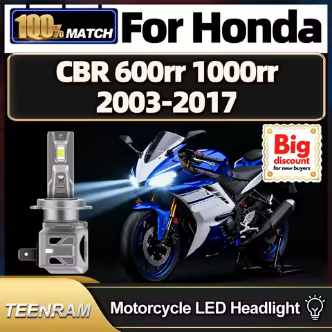 TEENRAM Motorcycle LED Headlight Bulbs Hi/Lo Moto Headlamp Ampoule For Honda CBR 600rr 1000rr 2003 2004 2005 2006 2007 2008-2017