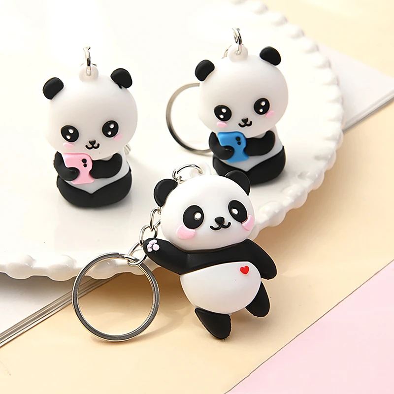 2023 New Novelties Lovely Cartoon Panda Key Chains Pendant Lovers Car Bag Key Chain Chain Fashion Jewelry Valentine Day Gift