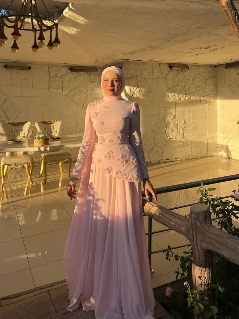 SSYTENS Modest Mermaid Evening Dresses Muslim Pleats Full Sleeves Prom Dresses Beaded Formal Occasion Prom Gowns 2026 Customized