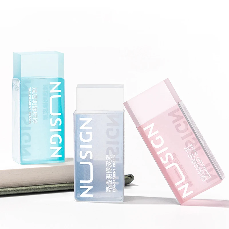 Rubber Soft Erasers Transparent Eraser Ins Simplicity Solid Color Eraser Wipe Clean Eraser Lovely Student Stationery Supplies