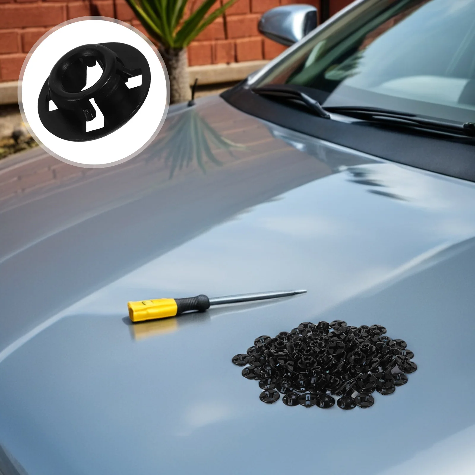 

120Pcs Engine Hood Stay Clip High Strength Stable Support Easy Installation Automotive Hood Rod Replacement Clip