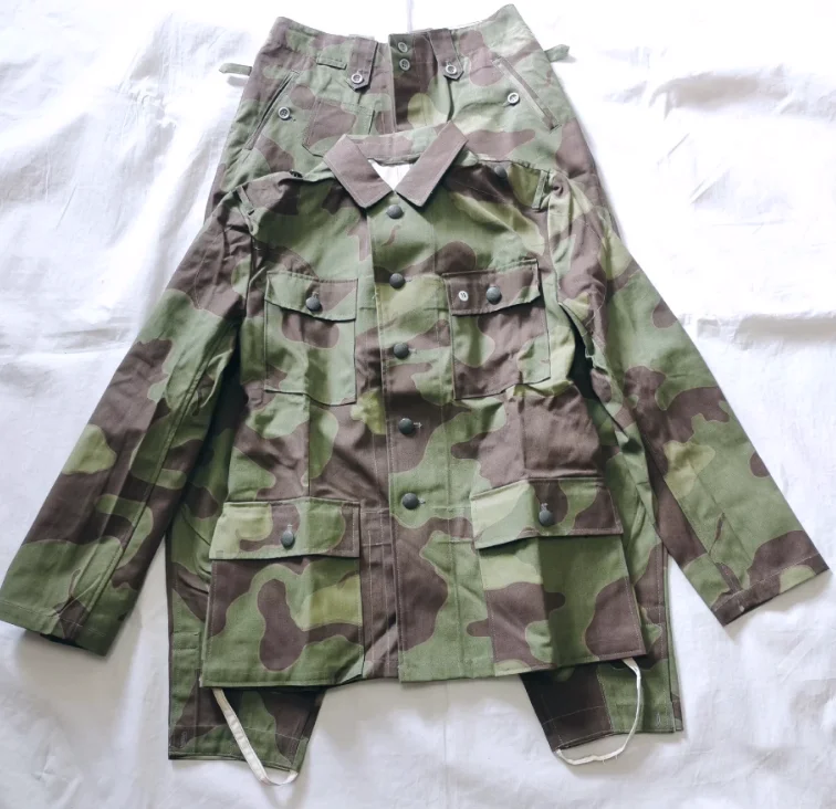 

Итальянский камуфляжный костюм для мужчин, зеленый, винтажный, включает куртку и брюки