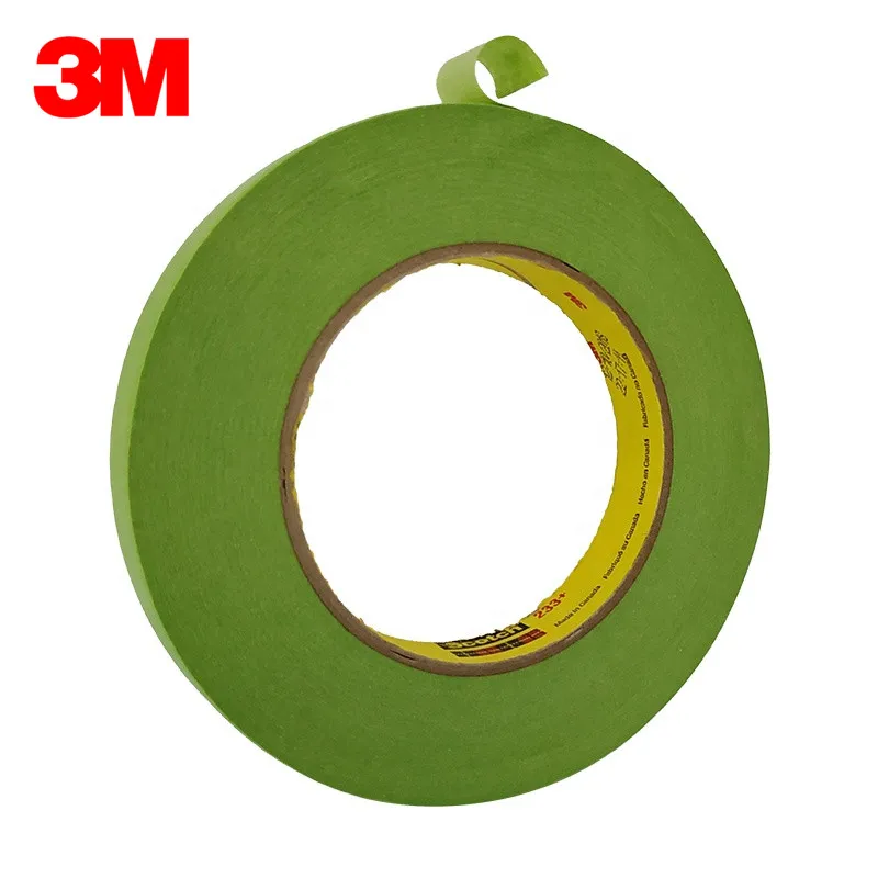 3M 233+ Green Performance Masking Tape High Temperature Turning  Paper Automobile Painting 18mmx55M/roll , Dropshipping